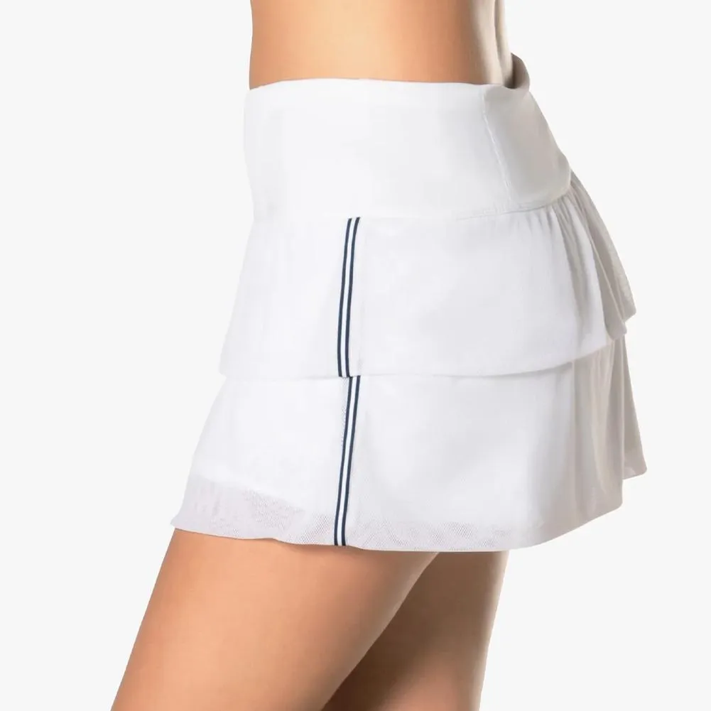 Women's La Belle Mesh Tennis Skort White and Midnight