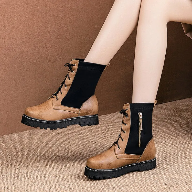 Women's Lace Up Platform Short Boots