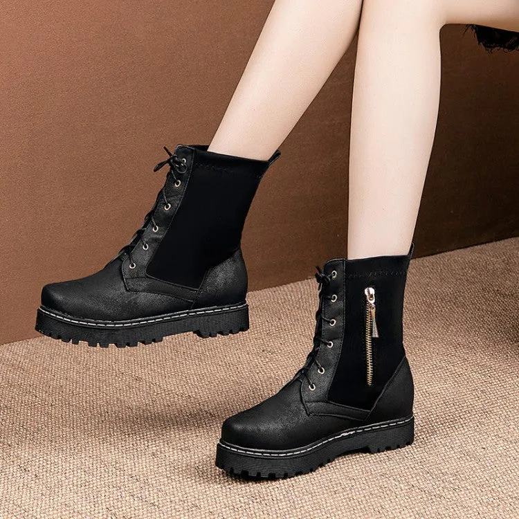 Women's Lace Up Platform Short Boots