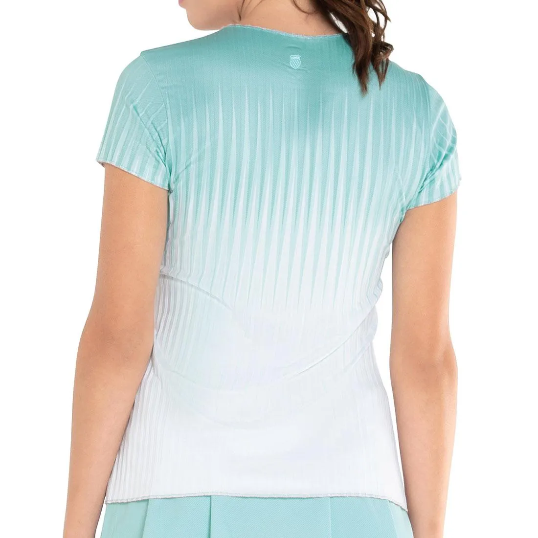 Women's Pleated Short Sleeve Tennis Crew Nile