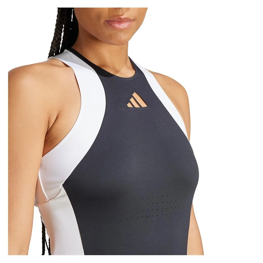 Women's Premium Tennis Tank Black and White