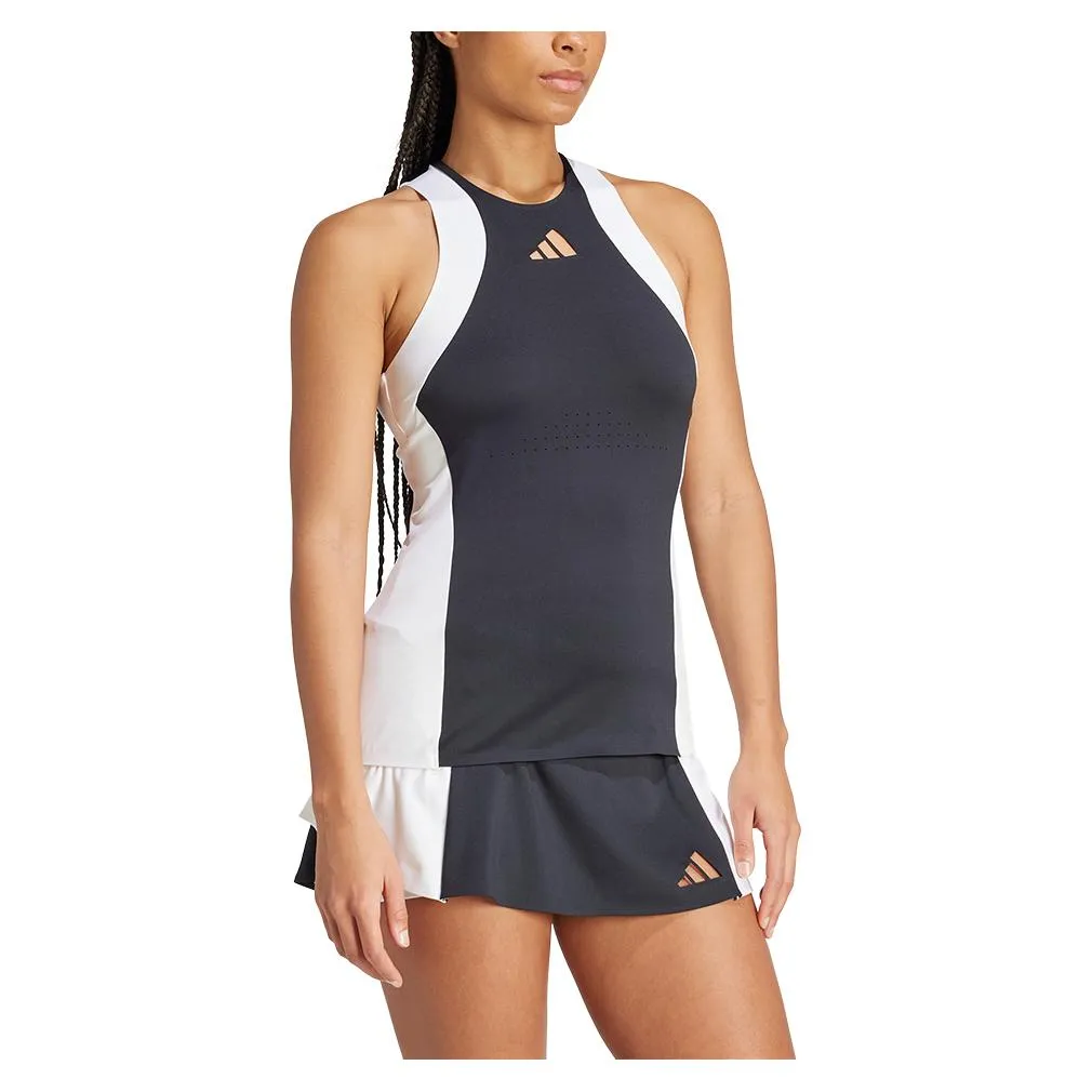 Women's Premium Tennis Tank Black and White