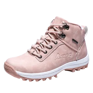 Women's winter thermal velvet pretty pink sweet joker slip resistant high top sneakers