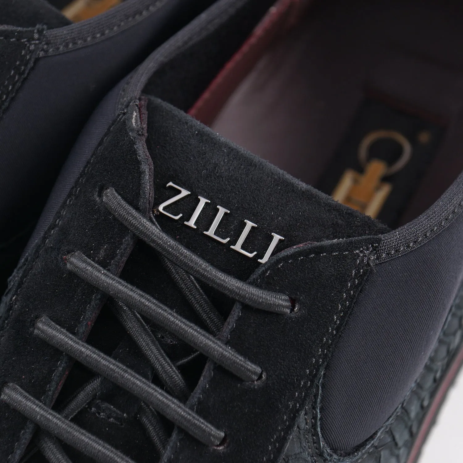 Zilli Matte Black Python Sneakers