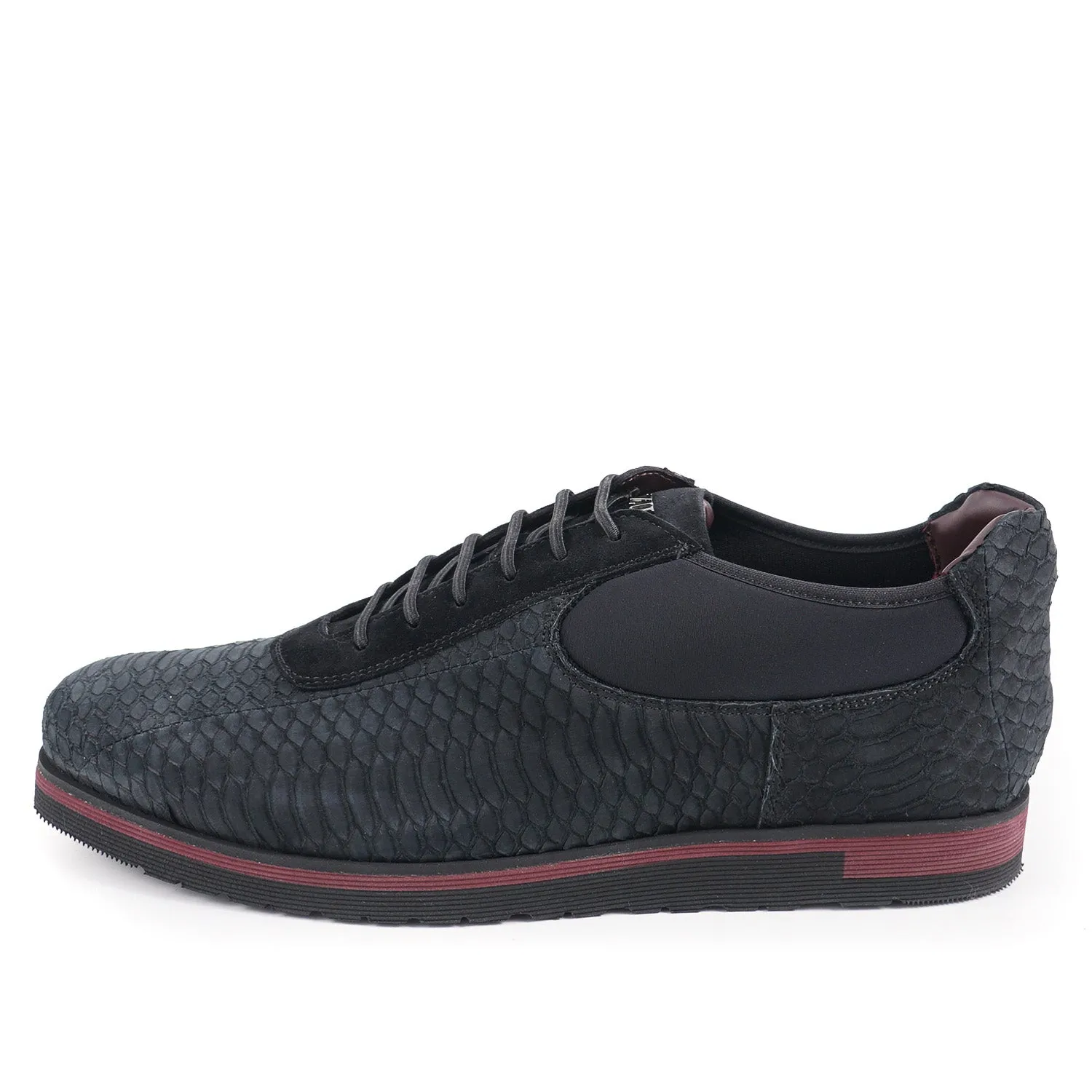 Zilli Matte Black Python Sneakers